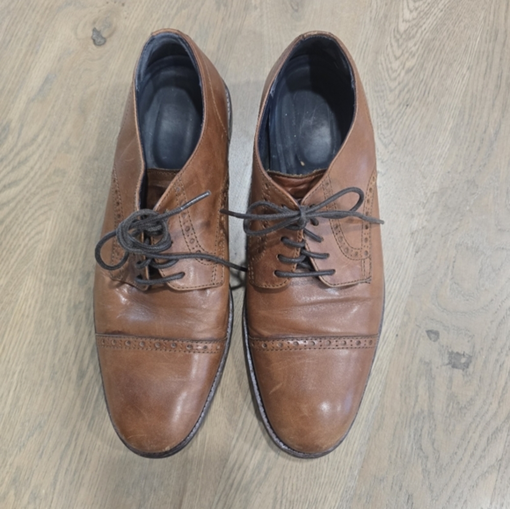 Cole Haan Grand OS‎ Oxfords British Tan Leather Wingtip Brogue Shoe Size 9